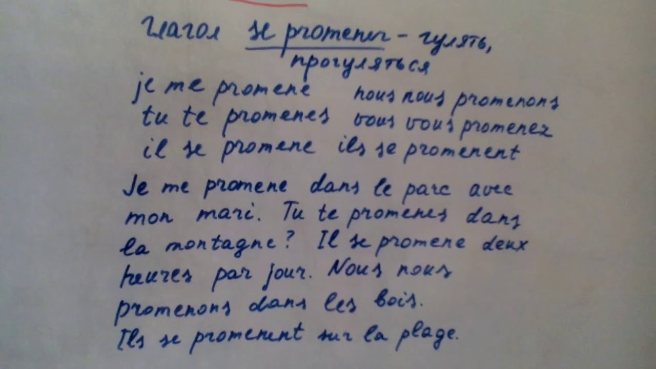 Французский язык.Глагол se promener