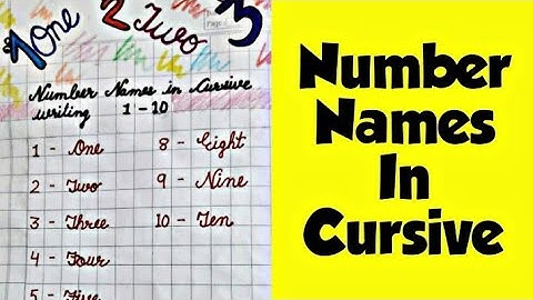 1 to 10 in Cursive Writing || Writing Number Names in Cursive Writing