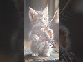 Would You Listen to a Kitten  Playing a Tiny Violin #foryou #cute #animals