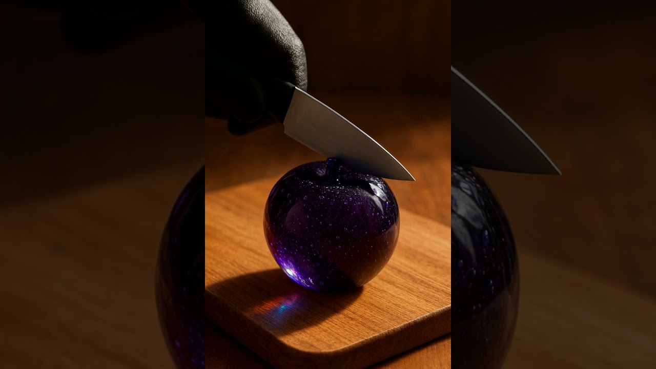 ASMR Cutting a Purple Blueberry 🍇 | Satisfying Knife Sounds 