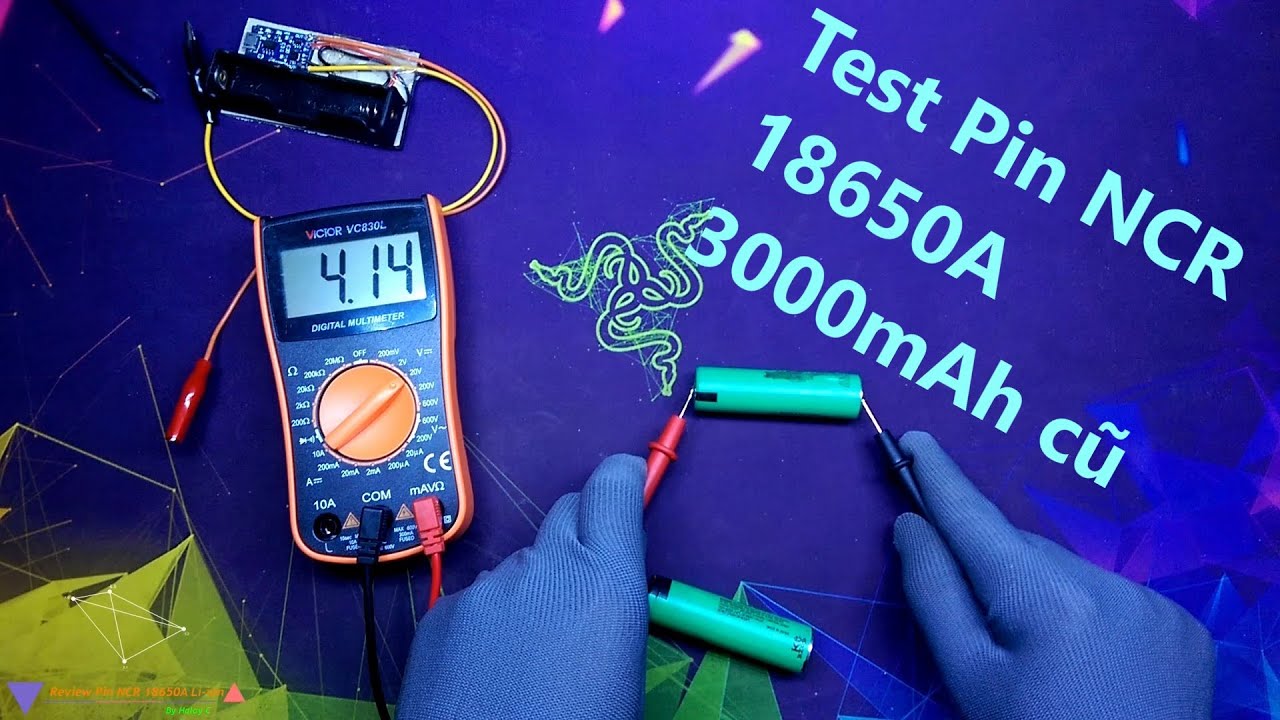 Test Pin NCR 18650A và Box sạc dự phòng 2 cell pin Li-ion