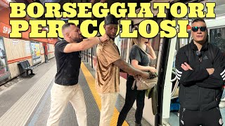 Bande di borseggiatori Pericolosi derubano turisti e pendolari sulla metro di Roma Parte 1