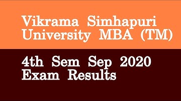 Vikrama Simhapuri University MBA TM 4th Sem Sep 2020 Exam Results