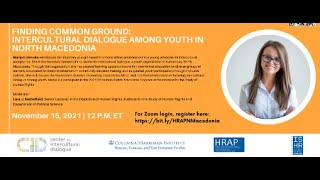 Finding Common Ground: Intercultural Dialogue Among Youth in North Macedonia (3/31/22)