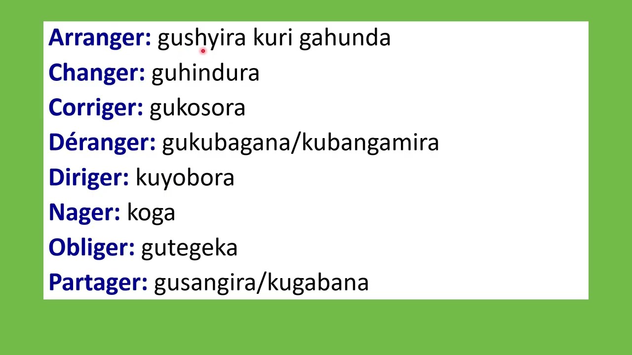 FRANCAIS 12 - Amagambo 1000 Y' Igifaransa Asobanuye Mu Kinyarwanda - Uramenya Igifaransa Nonaha
