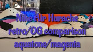 Nike Air Hurache aquatone/magenta OG/retro comparison