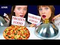 ASMR FROZEN FOOD VS NORMAL FOOD CHALLENGE | Eating Sound Lilibu