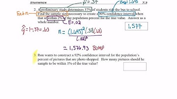 7.3 - part 5 - Proportion Sample Size Example 2 & 3