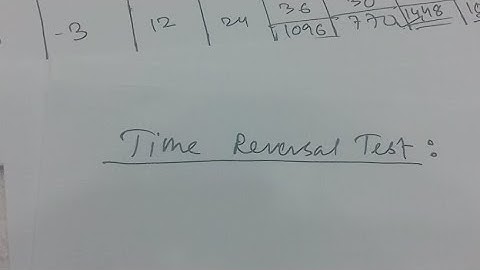Time And Factor Reversal Test