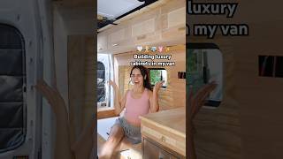 Building luxury overhead cabinets in my Ford Transit van build! 🚐✨ #vanbuild #shorts