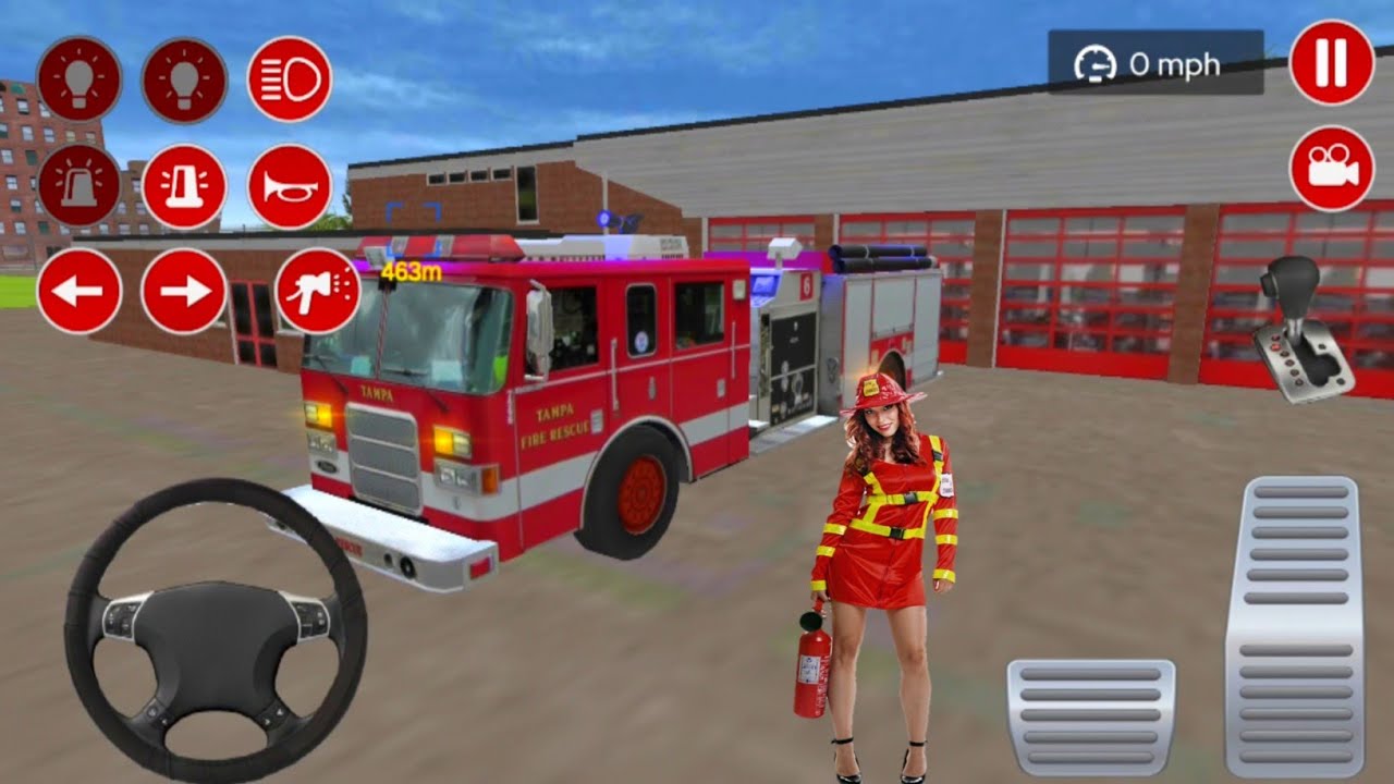 Real Fire Truck Driving Simulator 2023 - New Fire Fighting Firema's Daily Job- Android Gameplay#11