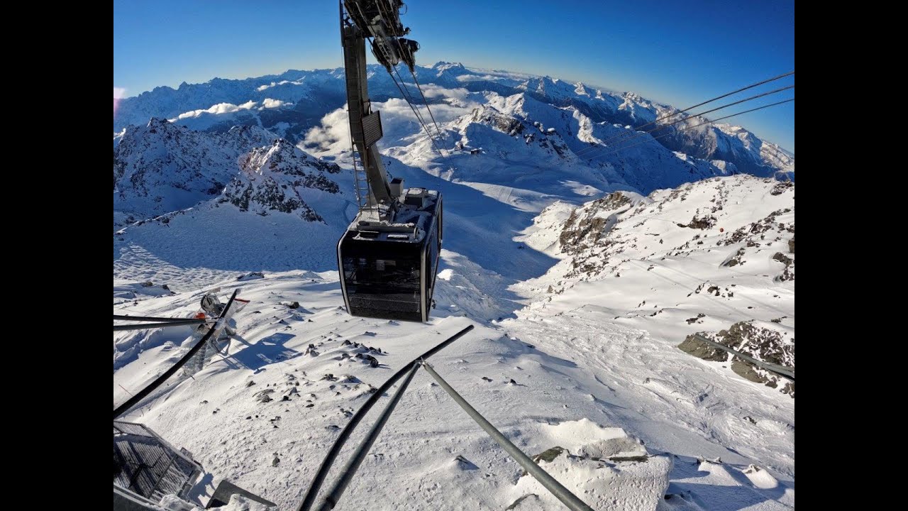 Descente du Mont Fort, voie dessous le télécabine, le 6 jan 2022