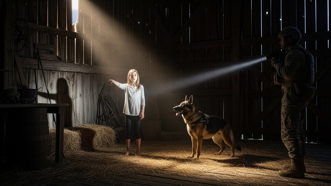 La Niña Sola en el Granero Señaló al K9 — Y el SEAL Descubrió Quién Estaba Allí Dentro
