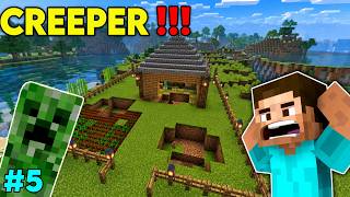 HE DESTROYED IT! 😡 | Minecraft Survival Day 5 (Creeper Explosion)