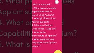 Basic Appium Interview questions |JS Testing Academy