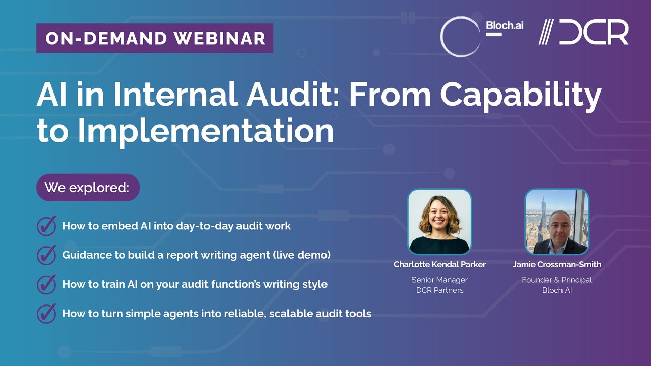 On Demand Webinar - AI in Internal Audit: From Capability to ...