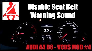 Audi A4 B8 - VCDS Coding MOD#4 - Disable Seat Belt Warning Sound