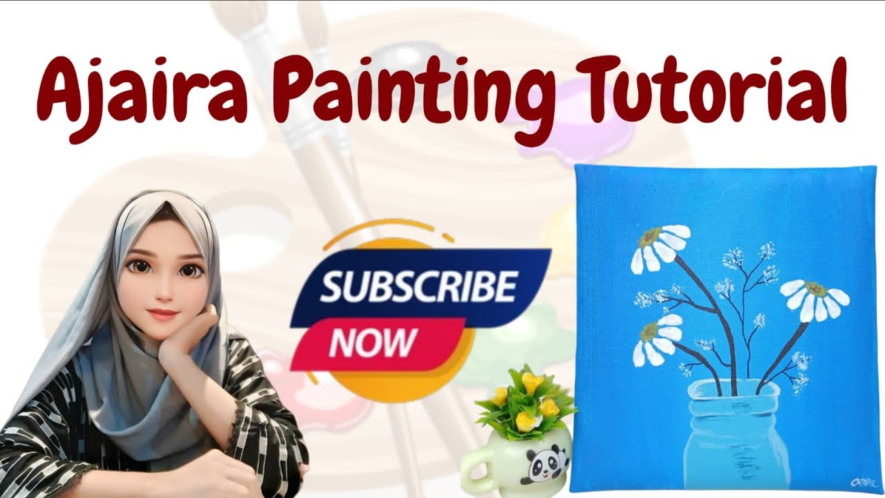 Daisy flower painting😀 || Ajaira painting tutorial video 😑 