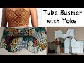 How to make a  bustier pattern with yoke strapless bustiertube bustier pattern step by step