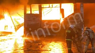 Эксклюзивное видео с места пожара на Промышленной