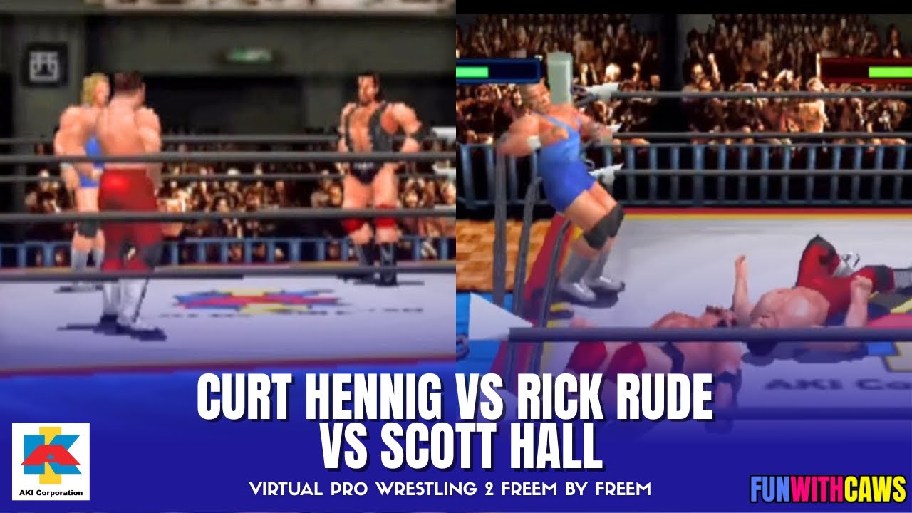 LEGENDS TRIPLE THREAT! Rick Rude vs Curt Hennig vs Scott Hall - YouTube