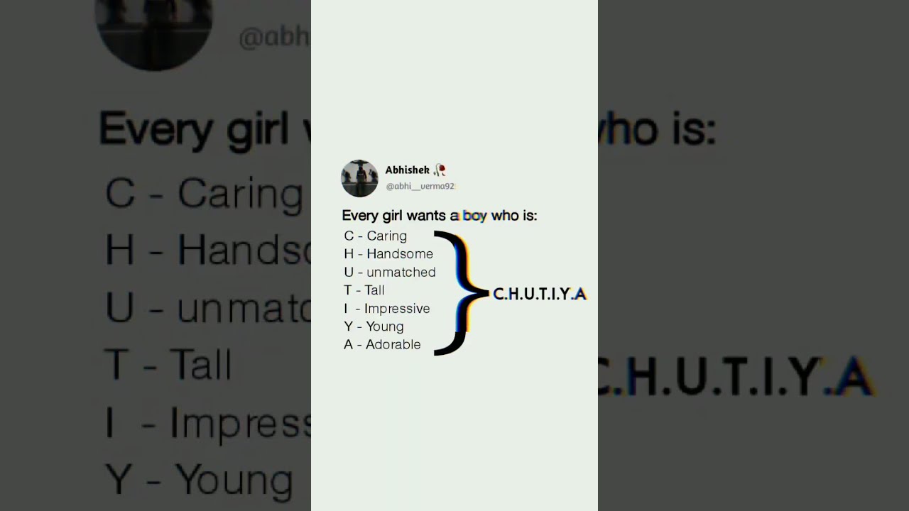 C H U T I Y A Ka Full Form YouTube C H U T I Y A Ka Full Form YouTube
