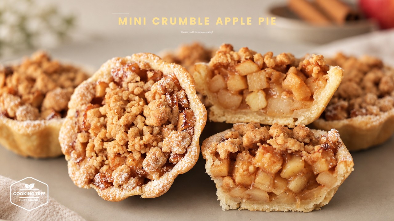 바삭한 크럼블 미니 사과 파이 만들기 | 쉽게 만드는 애플 파이 | Easy Mini Crumble Apple Pie Recipe | Crispy & Full of Apples