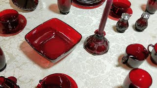 Vlog about my dishes - Royal Ruby glass by Anchor Hocking