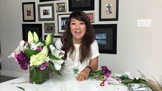 Easy Elegant Floral Arrangement Using Grocery Store Flowers