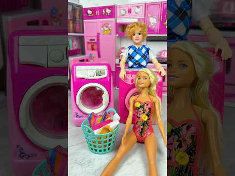 Satisfying With Unboxing Barbie Bath Set Toys ASMR Video Shorts 