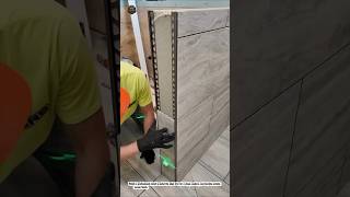 Perfect Tile Corner Trim Installation | Metal Tile Edge Profile Satisfying Finish #Shorts