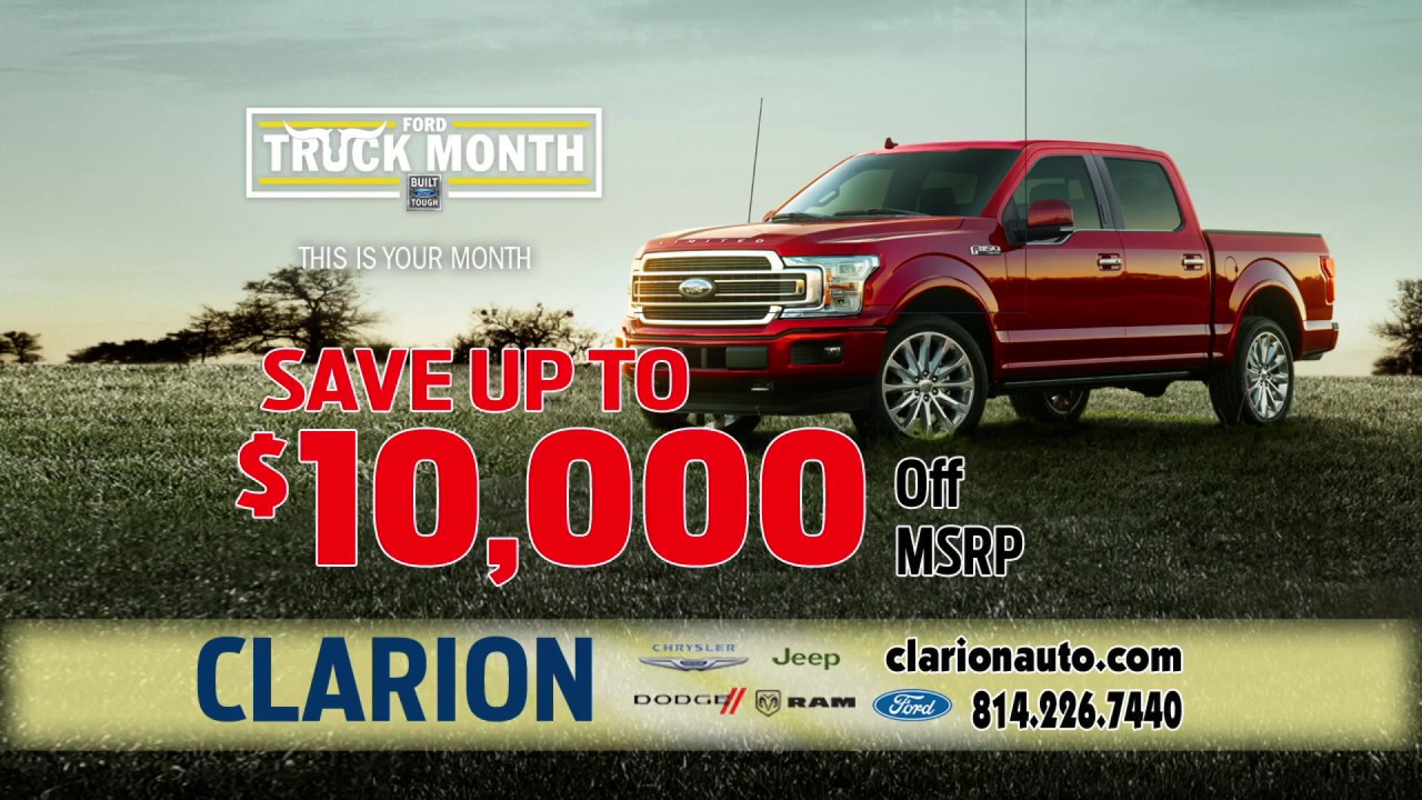 Ford Truck Month is Happening Now at Clarion FordChryslerDodgeJeep