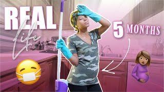 *REALISTIC* Pregnant Mom of 2 Cleaning Routine!