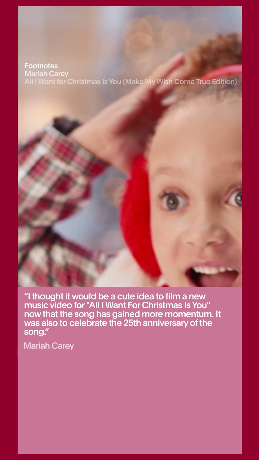 @MariahCarey's Making of 'All I Want For Christmas Is You' (Make My Wish Come True Edition)