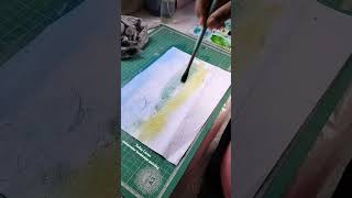 watercolor landscape grassy