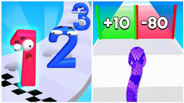 Number Master vs Snake Run Race - All Level Gameplay (NOOB vs PRO vs HACKER) Math Games 