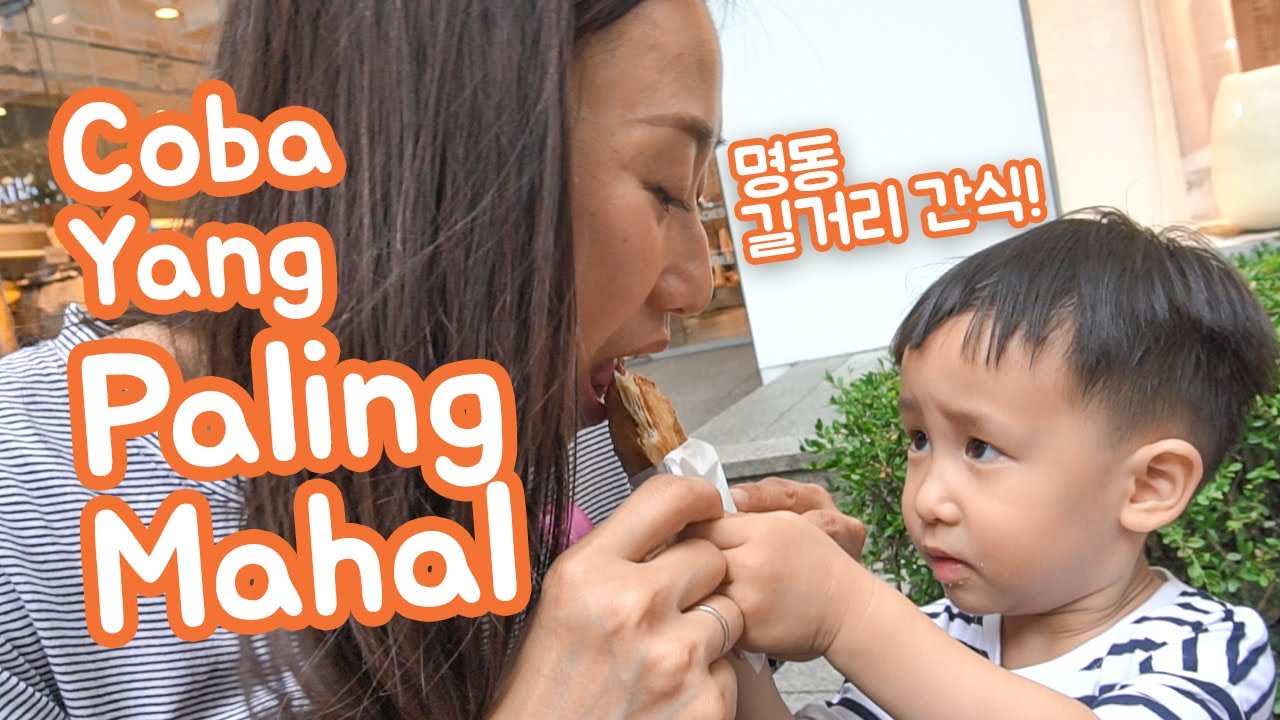 Jajanan Street Food Korea di Myeongdong | Korea + Indonesia Family Vlog