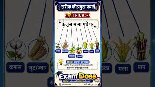 खरीफ की फसलों को याद करें 💥📚🎯#geography #gk #gktrick #shorts
