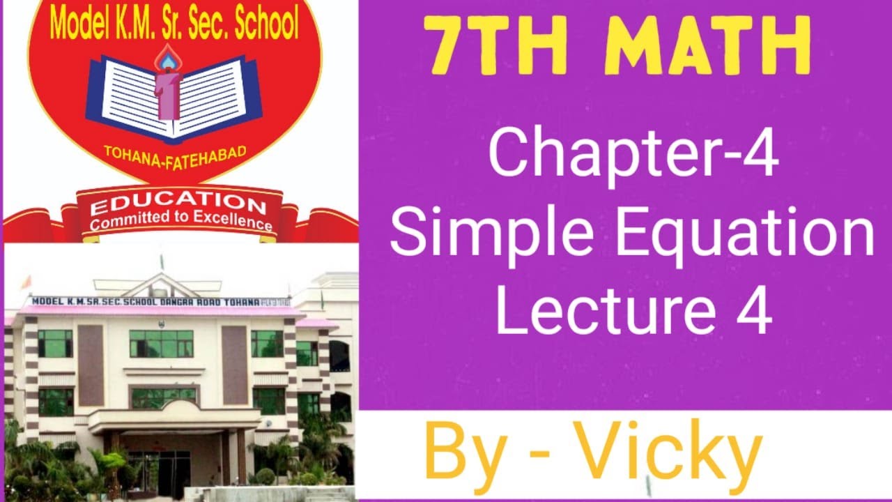 7th Maths || Chapter 4 Simple Equation || Lec 4 - YouTube