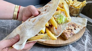 ألذ وأسرع وأسهل وأروع سندويش فالمقلاة فخمس دقائق لذة ومذاق يا سلام sandwich poulet/  tacos