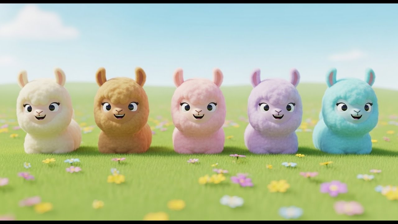 Cinco Pequeñas Alpacas Hum Hum Hum 🦙 | Canciones Infantiles y Rimas para Niños