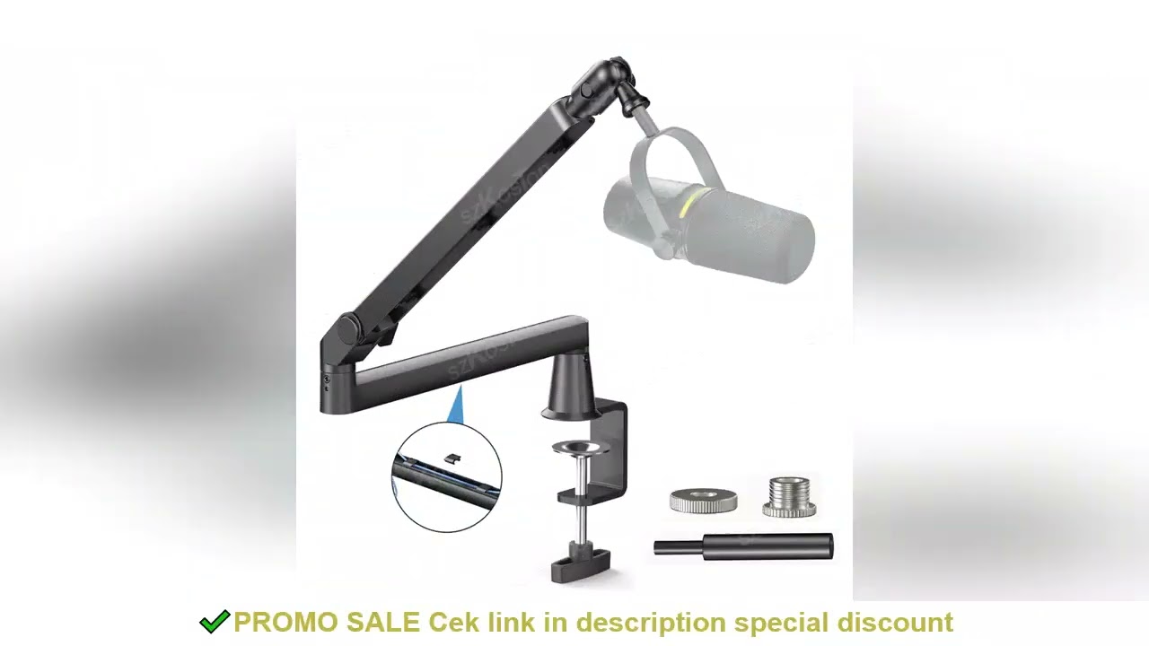 Professional Studio Low Profile Mic Arm with Extended Riser Cable Management Adjustable Microphone S