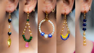 5 easy Pearl & Crystal Earring Design | DIY | 5 min Craft | Hand made jewelry | Art with Creativity