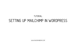 Setting Up Mailchimp in WordPress