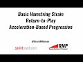 Basic hamstring strain returntoplay  acceleration based progression