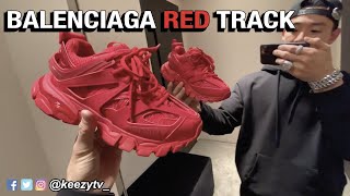 balenciaga track sneakers red