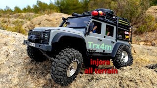 Trx4m traxxas Land Rover Defender 1/18 injora all terrain / rocks travel