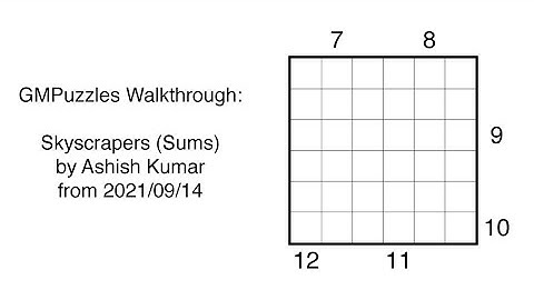 GMPuzzles - 2021/09/14 - Skyscrapers (Sums) by Ashish Kumar