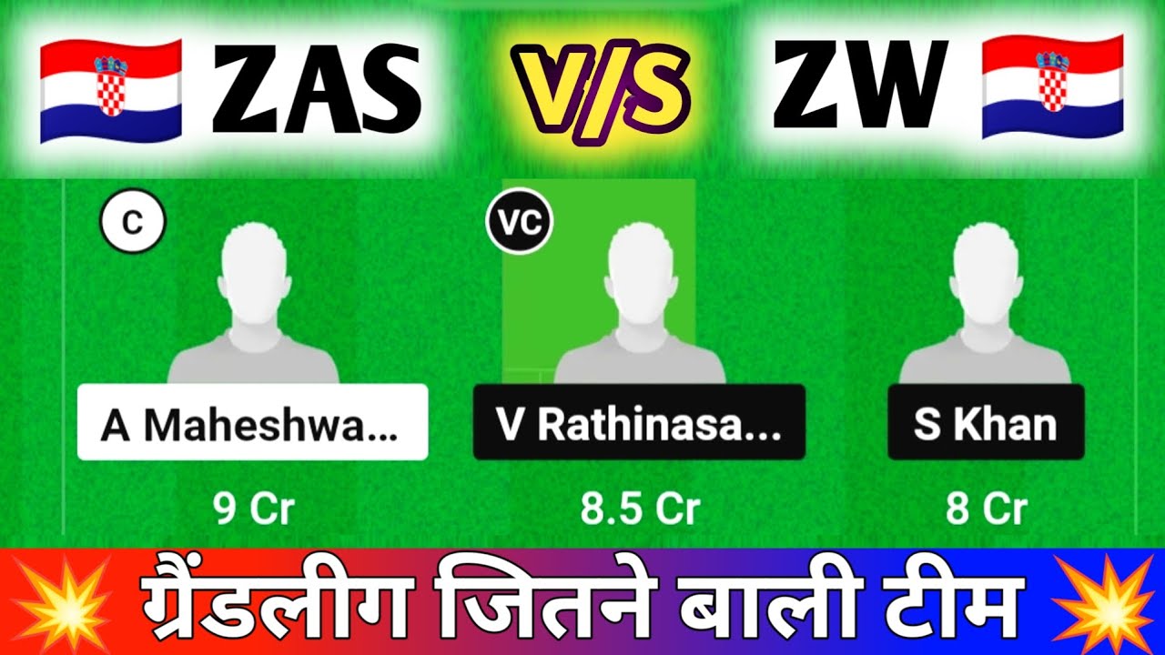 ZAS vs ZW Dream11 Prediction, ZAS vs ZW ECS T10 CROATIA, ZAS vs ZW ...