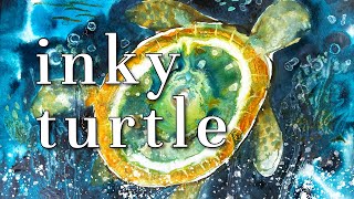 How to Loosen Up with Acrylic Inks ➡ Let's watch this turtle emerge...